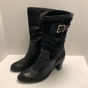 Schutz Fur & Leather Lug Sole Boots